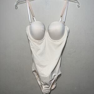 Vintage Lt Rose Maidenform Flexees Bodysuit Shapewear Sz 34B Multiway Strapless